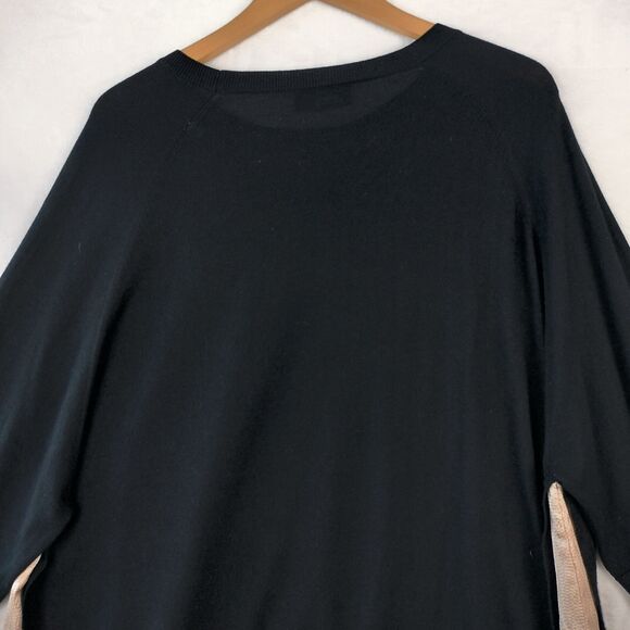 Jennifer Tattanelli Sweater Womens Size 50 US16 Black Cashmere Silk Quiet Luxury - Picture 12 of 13